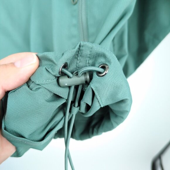 Girlfriend Collective Women 4 Polyester Lightweight Jacket Hooded Green Half Zip - Picture 4 of 7